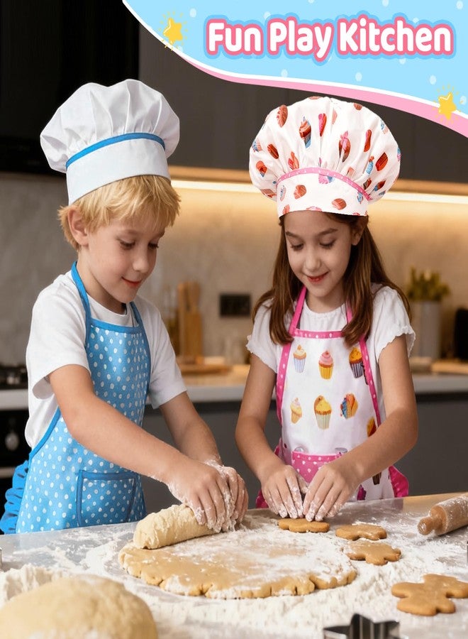 MEIDAYAI 2 Pcs Kid Apron and Chef Hat Set, Adjustable Childrens Cooking Baking Outfit, Pretend Play Dress Up Costume for Toddlers 3-8, Birthday Xmas Gift (White) - Image 5